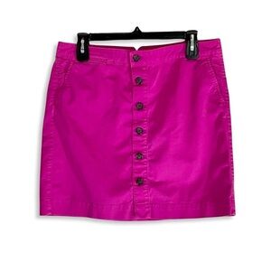 GAP Y2K Skirt Womens 4 Pink Mini Button Up Preppy Retro Pockets‎ Stretch 32x17